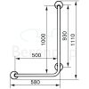 Handicare (Linido) LI2611003111 wandbeugel 90° 500x1000mm staal gecoat antraciet