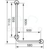 Handicare (Linido) LI2611004102 wandbeugel 90° 1000x500mm staal gecoat wit