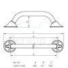 Handicare (Linido) LI2611040211 wandbeugel Ergogrip 400mm RVS gepolijst (antraciete afdekkappen)