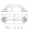 Handicare (Linido) LI2611050211 wandbeugel Ergogrip 500mm RVS gepolijst (antraciete afdekkappen)