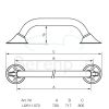 Handicare (Linido) LI2611070211 wandbeugel Ergogrip 700mm RVS gepolijst (antraciete afdekkappen)