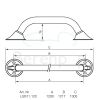 Handicare (Linido) LI2611120211 wandbeugel Ergogrip 1200mm RVS gepolijst (antraciete afdekkappen)