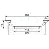 Handicare (Linido) LI2637002102 handdoekrek lang 600mm staal gecoat wit