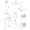 Brauer Carving 5-GG-107 thermostatische inbouw regendouche SET 11 goud geborsteld PVD