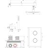 Brauer Carving 5-GG-121 thermostatische inbouw regendouche 3-weg omstelling SET 25 goud geborsteld PVD