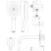 Brauer Carving 5-GK-215 thermostatische inbouw badkraan met drukknoppen SET 04 koper geborsteld PVD