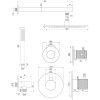 Brauer Carving 5-GM-098 thermostatische inbouw regendouche SET 02 gunmetal geborsteld PVD