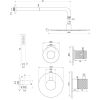 Brauer Carving 5-GM-100 thermostatische inbouw regendouche SET 04 gunmetal geborsteld PVD