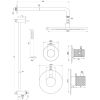 Brauer Carving 5-GM-112 thermostatische inbouw regendouche SET 16 gunmetal geborsteld PVD