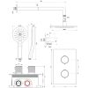 Brauer Carving 5-GM-129 thermostatische inbouw regendouche 3-weg omstelling SET 33 gunmetal geborsteld PVD