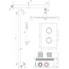 Brauer Carving 5-GM-134 thermostatische inbouw regendouche 3-weg omstelling SET 38 gunmetal geborsteld PVD