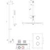Brauer Carving 5-GM-138 thermostatische inbouw regendouche 3-weg omstelling SET 42 gunmetal geborsteld PVD