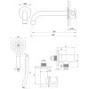 Brauer Carving 5-NG-094 thermostatische inbouw badkraan SET 02 RVS geborsteld PVD