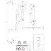 Brauer Carving 5-NG-144 thermostatische inbouw regendouche 3-weg omstelling SET 48 RVS geborsteld PVD