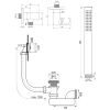 Brauer Carving 5-NG-212 thermostatische inbouw badkraan met drukknoppen SET 03 RVS geborsteld PVD