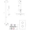 Brauer Carving 5-S-137 thermostatische inbouw regendouche 3-weg omstelling SET 41 mat zwart