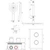 Brauer Edition 5-CE-061 thermostatische inbouw regendouche 3-weg omstelling SET 36 chroom