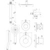 Brauer Edition 5-GK-029 thermostatische inbouw regendouche SET 11 koper geborsteld PVD