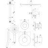 Brauer Edition 5-GK-031 thermostatische inbouw regendouche SET 12 koper geborsteld PVD