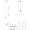 Brauer Edition 5-GK-066 thermostatische inbouw regendouche 3-weg omstelling SET 41 koper geborsteld PVD