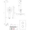 Brauer Edition 5-GK-072 thermostatische inbouw regendouche 3-weg omstelling SET 47 koper geborsteld PVD