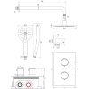 Brauer Edition 5-GM-056 thermostatische inbouw regendouche 3-weg omstelling SET 33 gunmetal geborsteld PVD