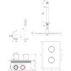 Brauer Edition 5-S-055 thermostatische inbouw regendouche 3-weg omstelling SET 30 mat zwart