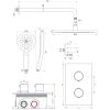 Brauer Edition 5-S-057 thermostatische inbouw regendouche 3-weg omstelling SET 34 mat zwart
