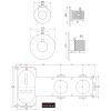 Brauer Carving 5-NG-096 thermostatische inbouw badkraan SET 02 RVS geborsteld PVD