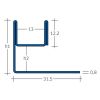 Blanke Aqua Glas 204280B080210 glasprofiel 2100x21x8mm RVS geborsteld