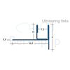 Blanke Aqua Keil Glas 1932856120L glas afsluitprofiel 1200x37mm links mat zwart