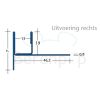 Blanke Aqua Keil Glas 1932856200R glas afsluitprofiel 2000x60mm rechts mat zwart