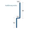 Blanke Aqua Keil Wand 8402840100R afsluitprofiel 2000x10x40mm rechts RVS verchroomd