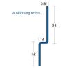 Blanke Aqua Keil Wand 845280B080R afsluitprofiel 980x8x24mm rechts RVS geborsteld