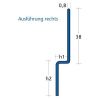 Blanke Aqua Keil Wand 846280B080R afsluitprofiel 1480x8x32mm rechts RVS geborsteld