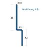 Blanke Aqua Keil Wand 8462856100L afsluitprofiel 1480x10x32mm links mat zwart
