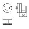 Clou Flat CL090206621 dubbele kledinghaak mat zwart