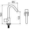 Clou InBe IB0603002 fonteinkraan, met draaibare uitloop, chroom