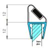 Exa-Lent Universal monsterstukje doucherubber type DS24 - 2cm lengte en geschikt voor glasdikte 8mm - magneet 45 graden