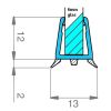 Exa-Lent Universal monsterstukje doucherubber type DS44 - 2cm lengte en geschikt voor glasdikte 6mm - afdichtingsprofiel