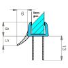 Exa-Lent Universal monsterstukje doucherubber type DS48 - 2cm lengte en geschikt voor glasdikte 8mm - 3 flapjes