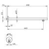 HSK Shower & Co! 1100075 wanduitloop met afdekplaat rond 440mm chroom