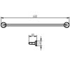 Haceka Aspen 1209519 wandhanddoekhouder 60cm mat zwart
