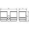 Haceka Kosmos 1208734 dubbele glashouder gesatineerd glas/ grafiet