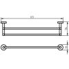 Haceka Kosmos Tec 1117184 handdoekhouder dubbel 60cm RVS geborsteld