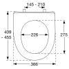 Pressalit Projecta D Solid Pro 1007111-DG4925 toiletzitting zonder deksel zwart polygiene