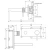 Brauer Carving 5-GG-004-S6 inbouw wastafelmengkraan met rechte uitloop en afdekplaat model A1 goud geborsteld PVD