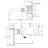 Brauer Carving 5-NG-004-B6 inbouw wastafelmengkraan met gebogen uitloop en afdekplaat model A1 RVS geborsteld PVD