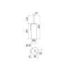 Inda Claire A7114ACR21 toiletborstelhouder met glazen schaaltje chroom/ gesatineerd glas