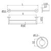 Inda Gealuna A1019BNS dubbele handdoekhouder 50cm RVS geborsteld